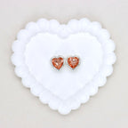 Kimhatter Heart Silver Double-Sided Crystal Alloy Bead with Diamond Ball 2pcs/bag