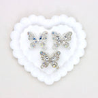 Kimhatter Heavy Duty Double-Sided Alloy Butterfly Crystal Diamond Ball Bead with Straight Hole