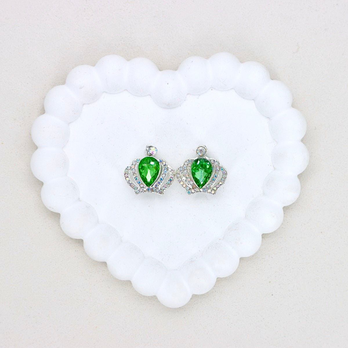 Kimhatter Heavy Duty Double-Sided Crown Alloy Bead with Rhinestones 2pcs/bag