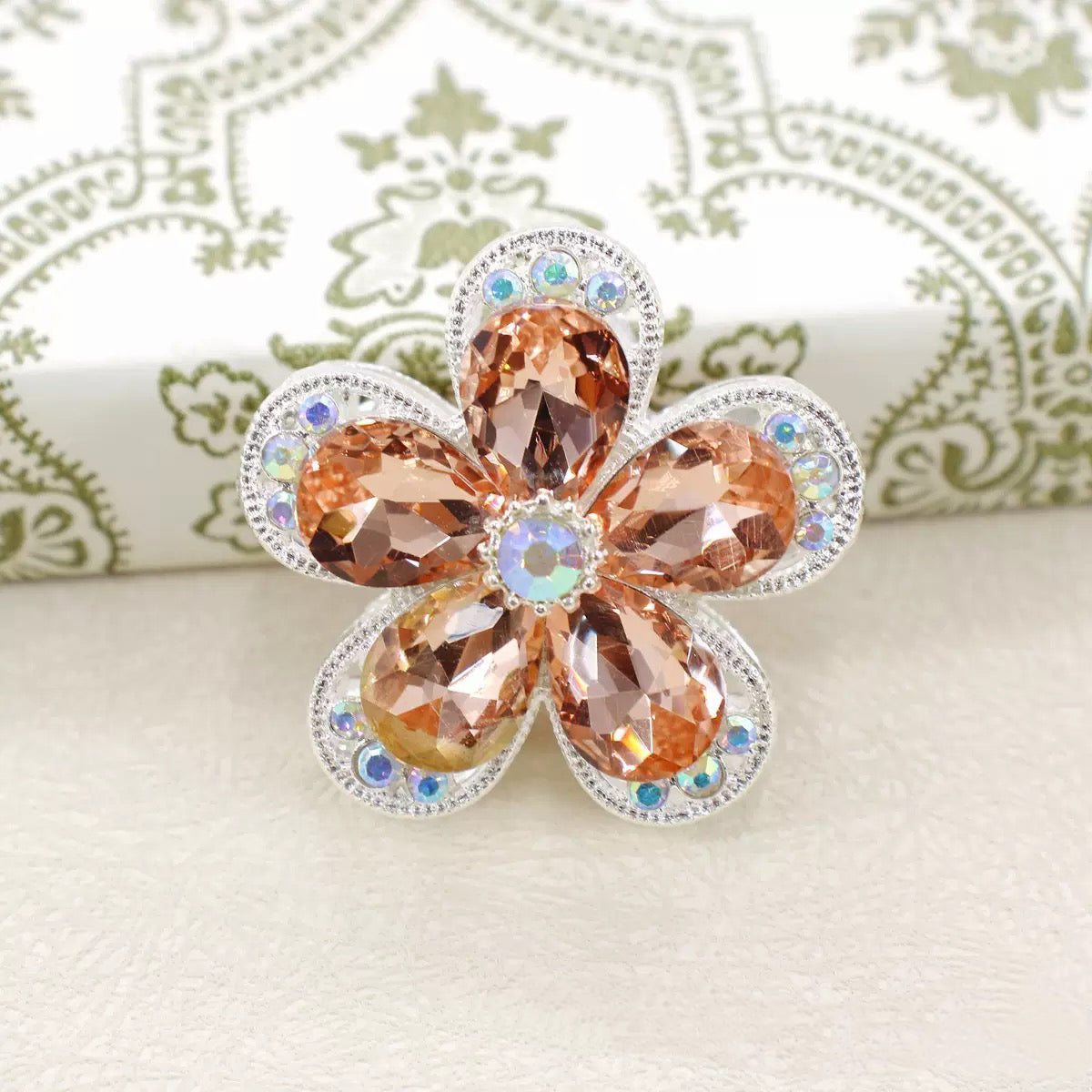 Kimhatter Heavy Duty Crystalline Five-Petal Flower Alloy Bead with Straight Hole