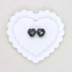 Kimhatter Black Heart Double-Sided Crystal Alloy Bead with Diamond Ball 2pcs/bag