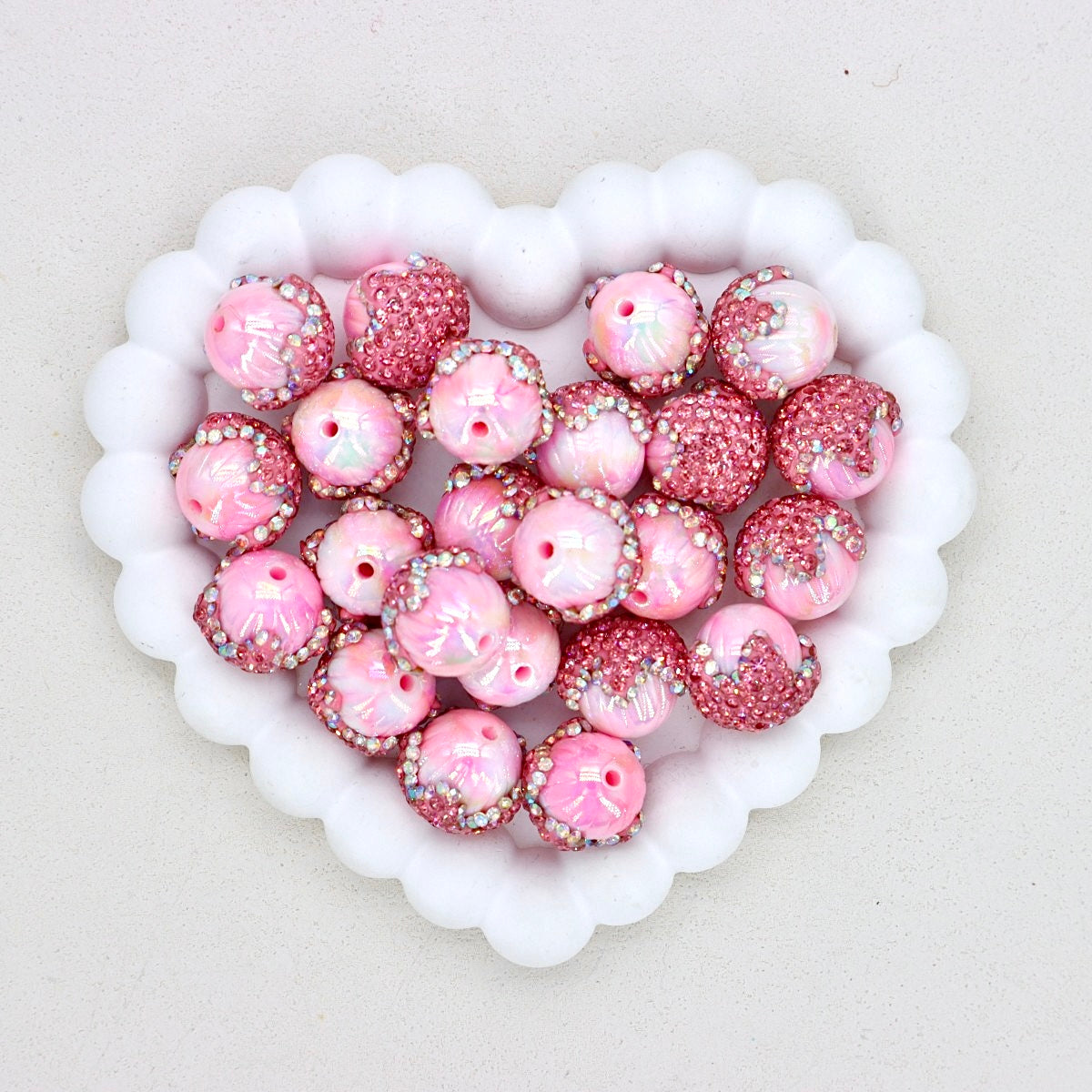 Heavy Duty Polymer Clay Pinecone & Pumpkin Beads with Full Crystal Coverage
