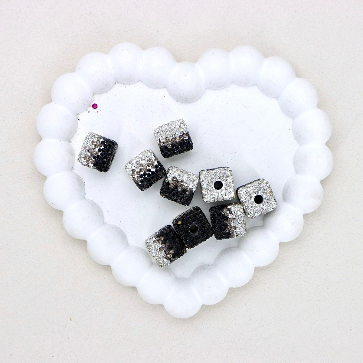 Kimhatter 16mm Square Ombre Gradient Polymer Clay Beads 6pcs/bag