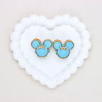 Kimhatter Double-Sided 3D Mickey Mouse Alloy Bead with Champagne Diamond Ball