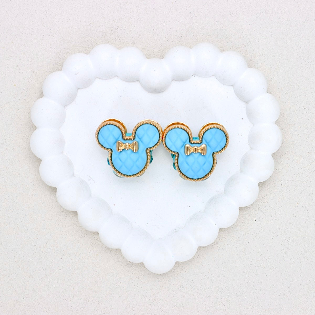 Kimhatter Double-Sided 3D Mickey Mouse Alloy Bead with Champagne Diamond Ball