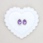 Oval Silver Double-Sided Crystal Alloy Bead with Diamond Ball Design