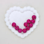 16mm Full Crystal Diamond Ball Polymer Clay Beads with Straight Hole