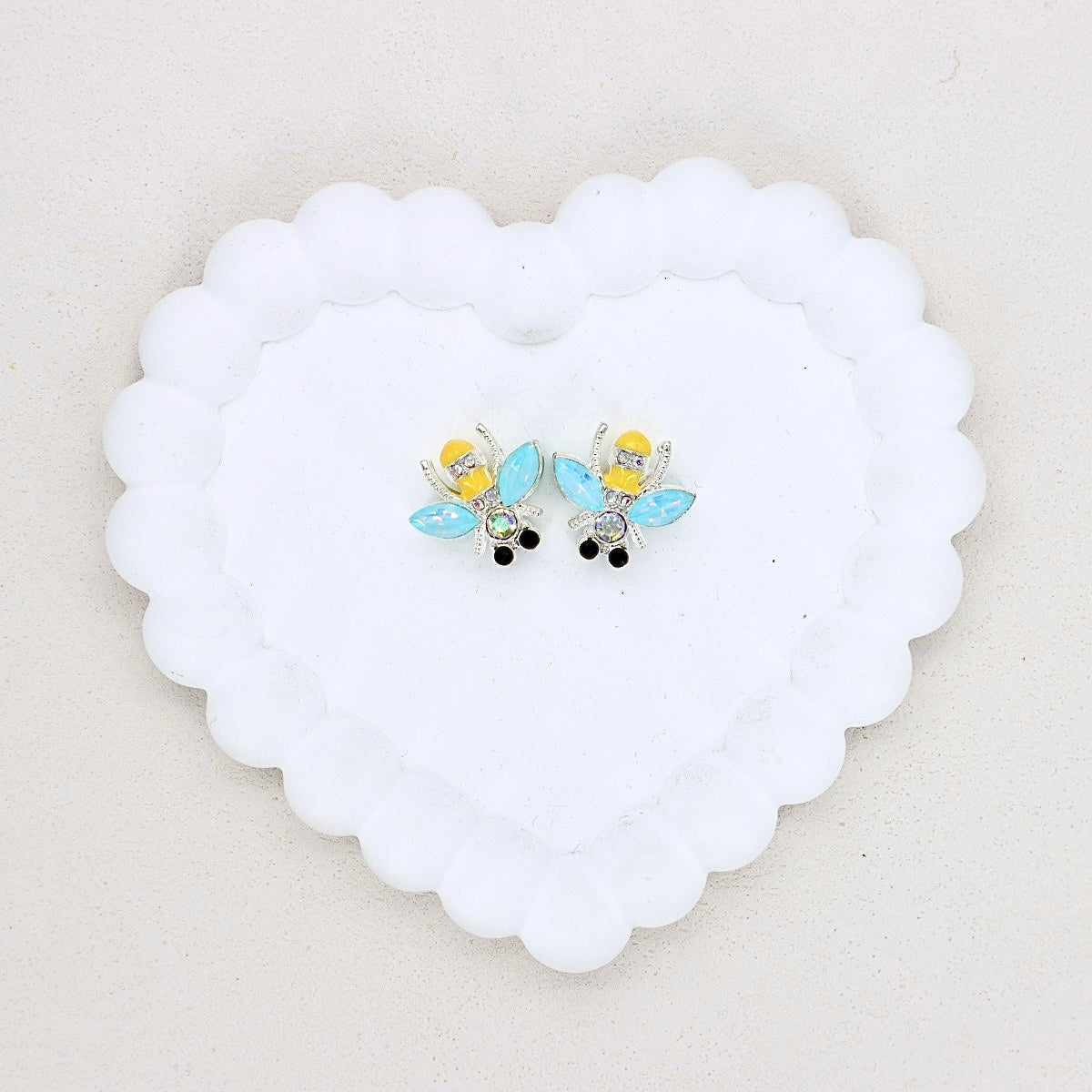 Kimhatter Double-Sided Crystal Bee Alloy Bead with Rhinestones