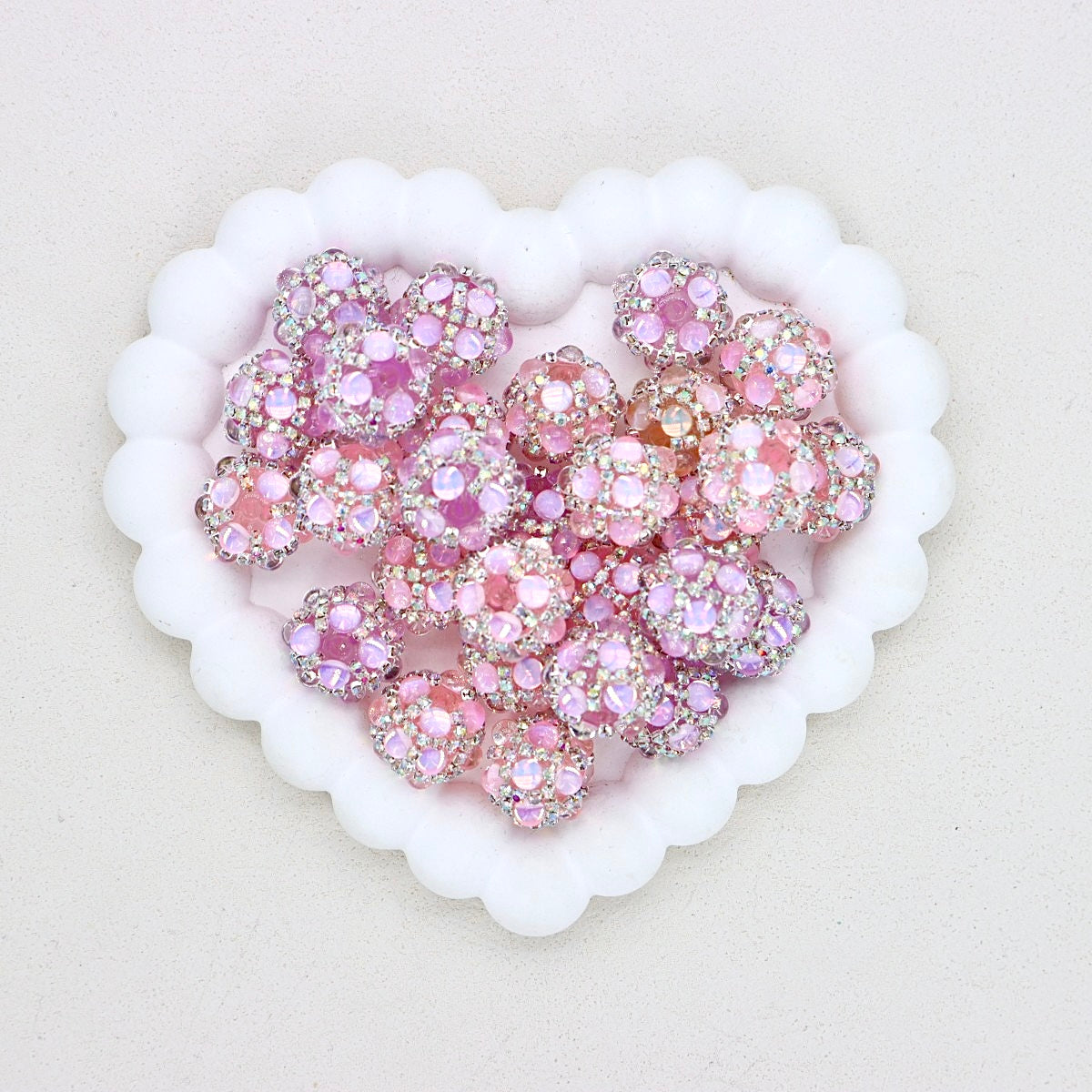 Heavy Duty Rhinestone Acrylic Bubble Beads with Straight Hole