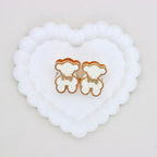 Kimhatter Double-Sided Alloy 3D Bear Bead with Champagne Diamond Ball