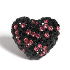 Kimhatter Stardust Heart Polymer Clay Bead with Diamond Ball 3pcs/bag