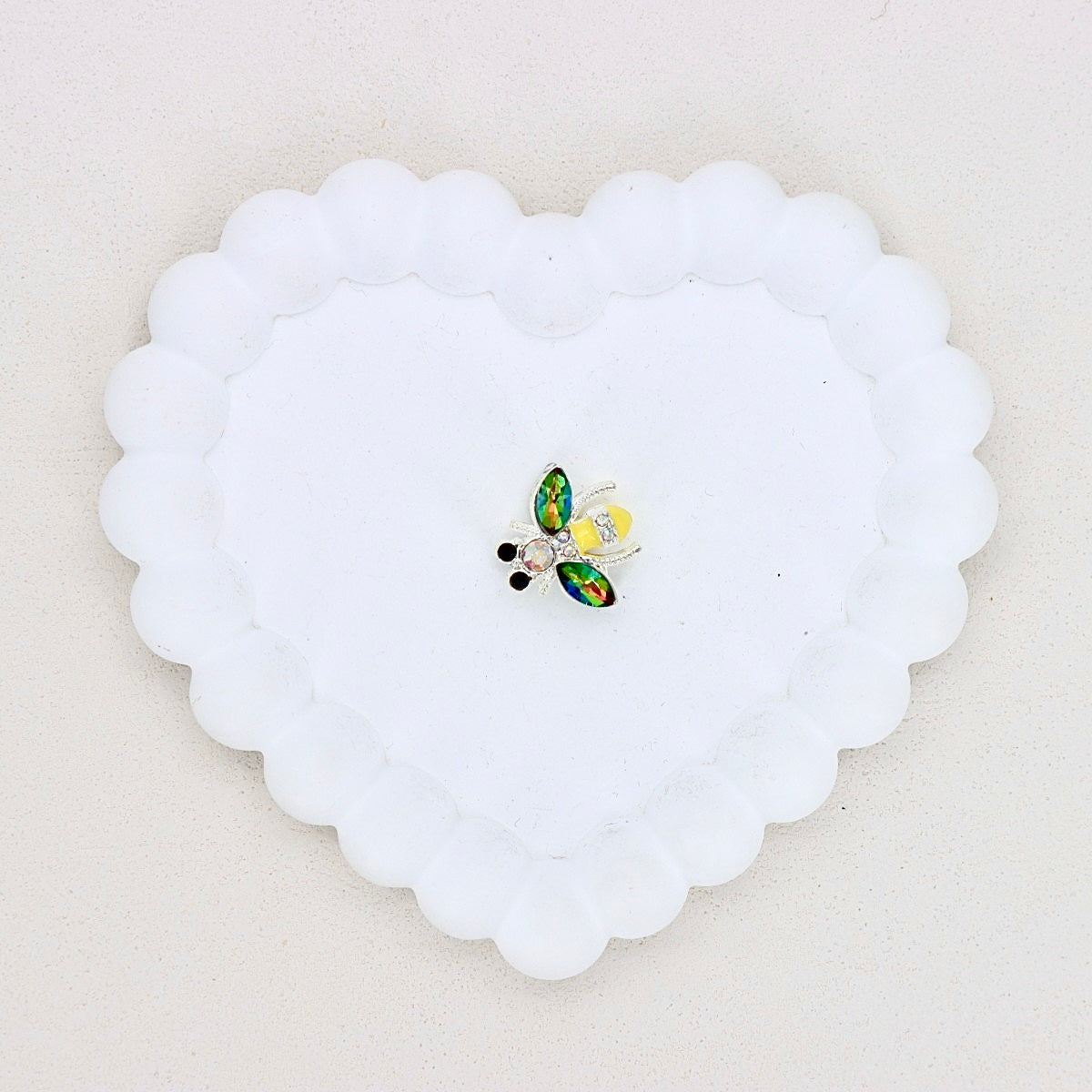 Kimhatter Double-Sided Crystal Bee Alloy Bead with Rhinestones