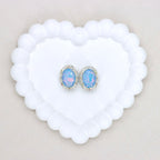 Oval Mocha Double-Sided Crystal Alloy Bead with Diamond Ball