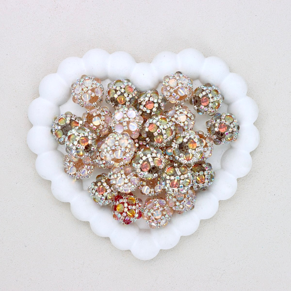 Heavy Duty Rhinestone Acrylic Bubble Beads with Straight Hole
