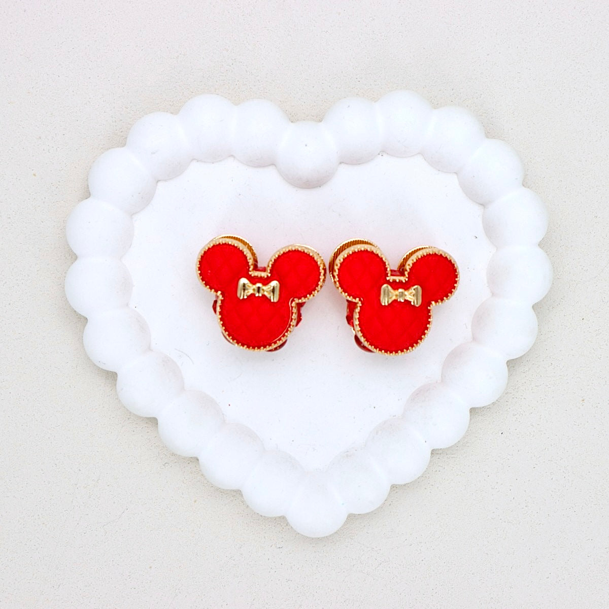 Kimhatter Double-Sided 3D Mickey Mouse Alloy Bead with Champagne Diamond Ball