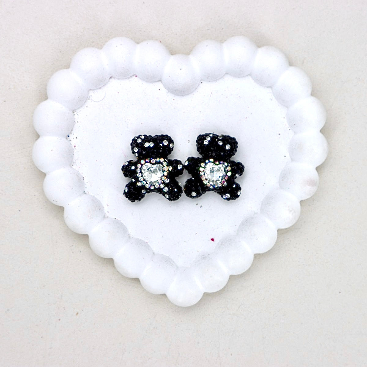Stardust Full Crystal Bear Heart Zircon Diamond Ball Bead