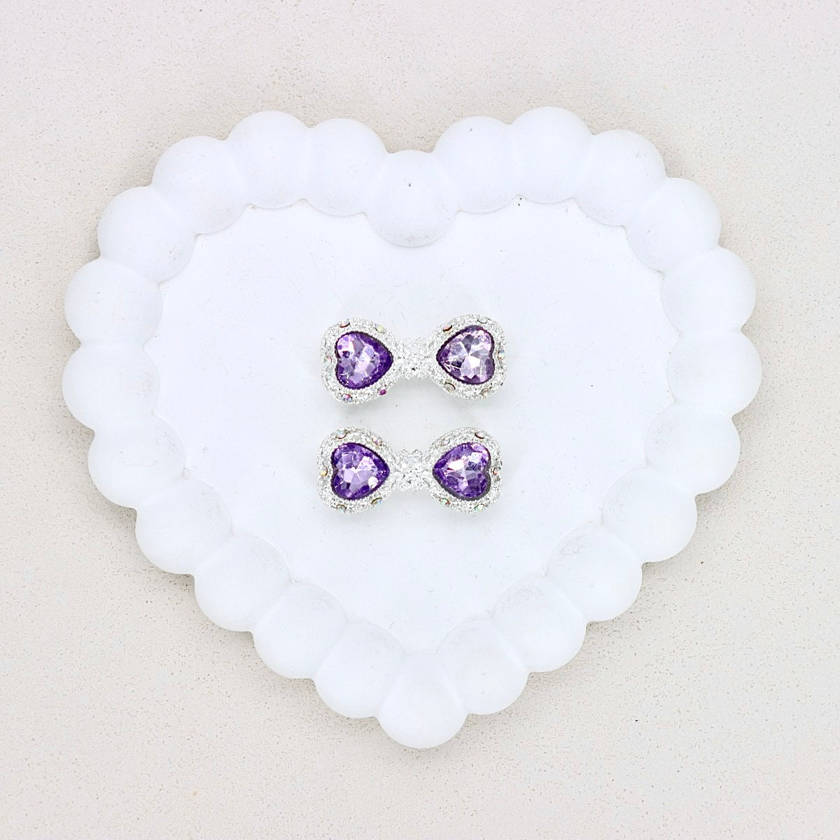 Kimhatter Mocha Alloy Bow Tie Bead with Colorful Diamond Balls 2pcs/bag