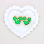 Kimhatter Double-Sided 3D Mickey Mouse Alloy Bead with Champagne Diamond Ball