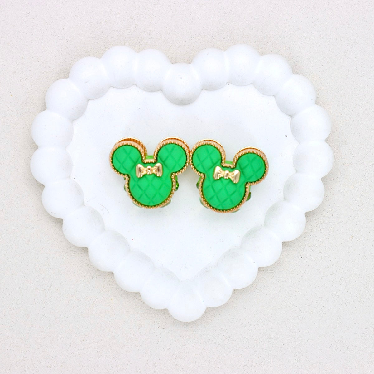 Kimhatter Double-Sided 3D Mickey Mouse Alloy Bead with Champagne Diamond Ball