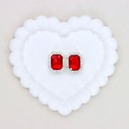 Silver Alloy Openwork Rectangle Double-Sided Crystal Bead