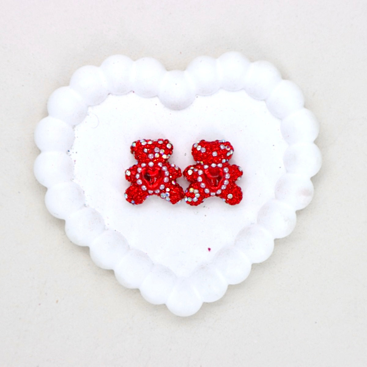 Stardust Full Crystal Bear Heart Zircon Diamond Ball Bead