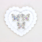 Kimhatter Heavy Duty Double-Sided Alloy Butterfly Crystal Diamond Ball Bead with Straight Hole