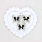 Kimhatter Heavy Duty Double-Sided Alloy Butterfly Crystal Diamond Ball Bead with Straight Hole