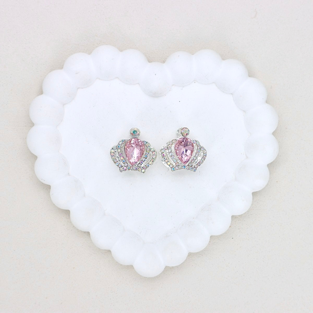 Kimhatter Heavy Duty Double-Sided Crown Alloy Bead with Rhinestones 2pcs/bag