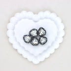 Kimhatter Black Heart Double-Sided Crystal Alloy Bead with Diamond Ball 2pcs/bag