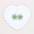 Kimhatter Christmas Snowflake Double-Sided Heart Zircon Alloy Bead with Straight Hole