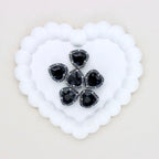 Kimhatter Black Heart Double-Sided Crystal Alloy Bead with Diamond Ball 2pcs/bag