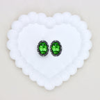 Kimhatter Oval Black Double-Sided Crystal Alloy Bead with Diamond Ball