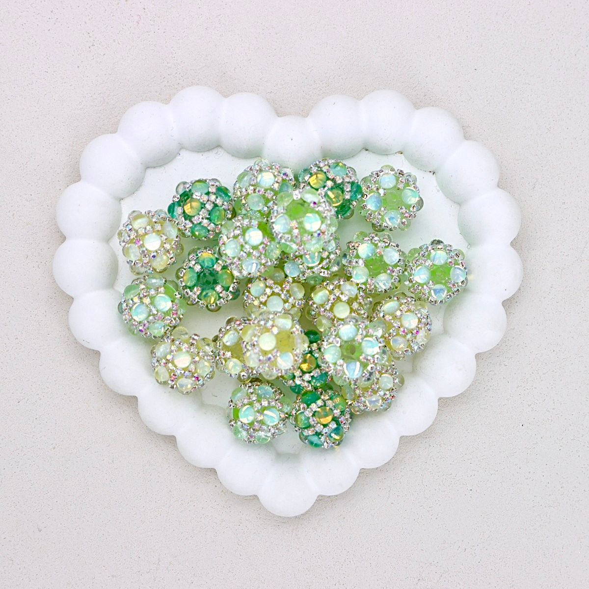 Heavy Duty Rhinestone Acrylic Bubble Beads with Straight Hole