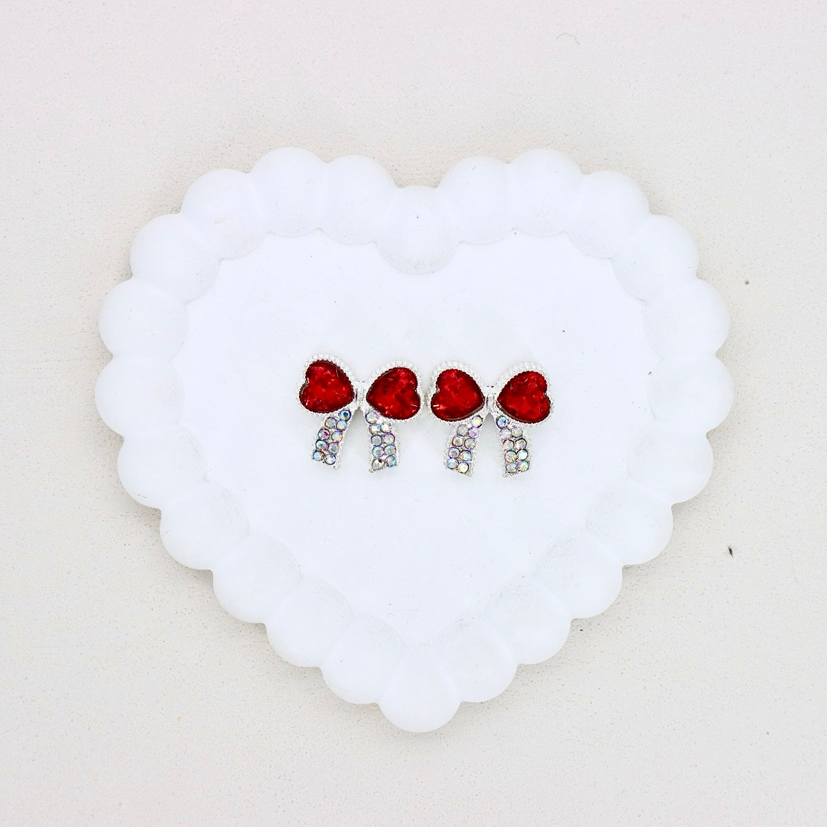 Kimhatter Alloy Butterfly Bow Charm Bead with Straight Ho 2pcs/bag