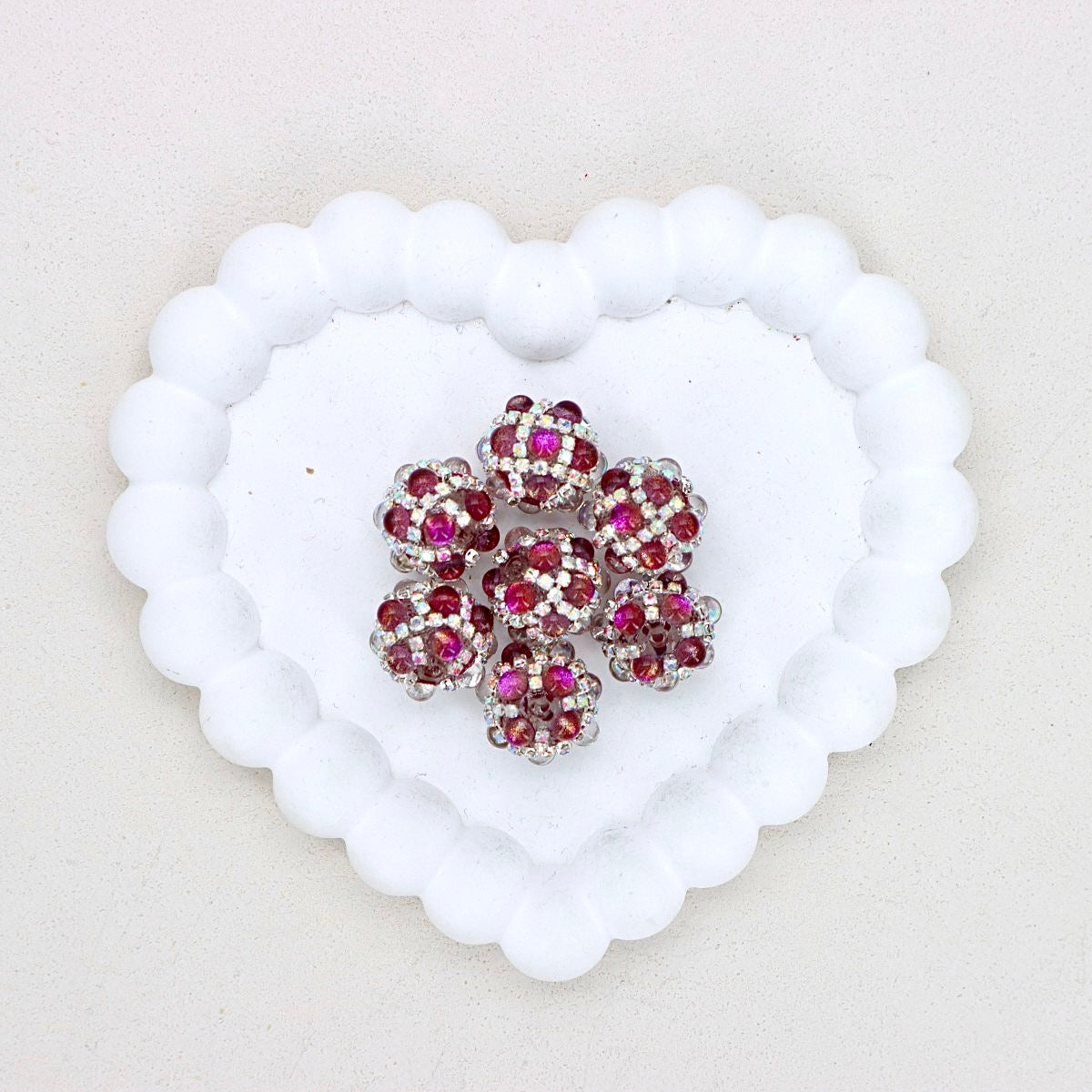Heavy Duty Rhinestone Acrylic Bubble Beads with Straight Hole