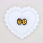 Kimhatter Oval Black Double-Sided Crystal Alloy Bead with Diamond Ball