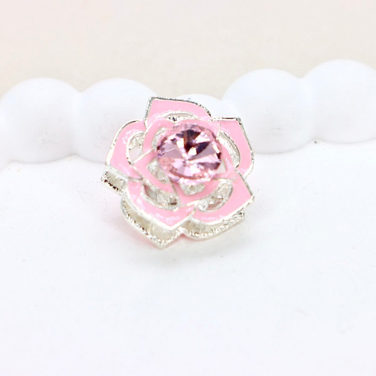 Kimhatter Heavy Duty Double-Sided Alloy Rose Flower Diamond Ball Bead