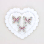 Kimhatter Heavy Duty Double-Sided Alloy Butterfly Crystal Diamond Ball Bead with Straight Hole