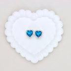 Kimhatter Heart Silver Double-Sided Crystal Alloy Bead with Diamond Ball 2pcs/bag