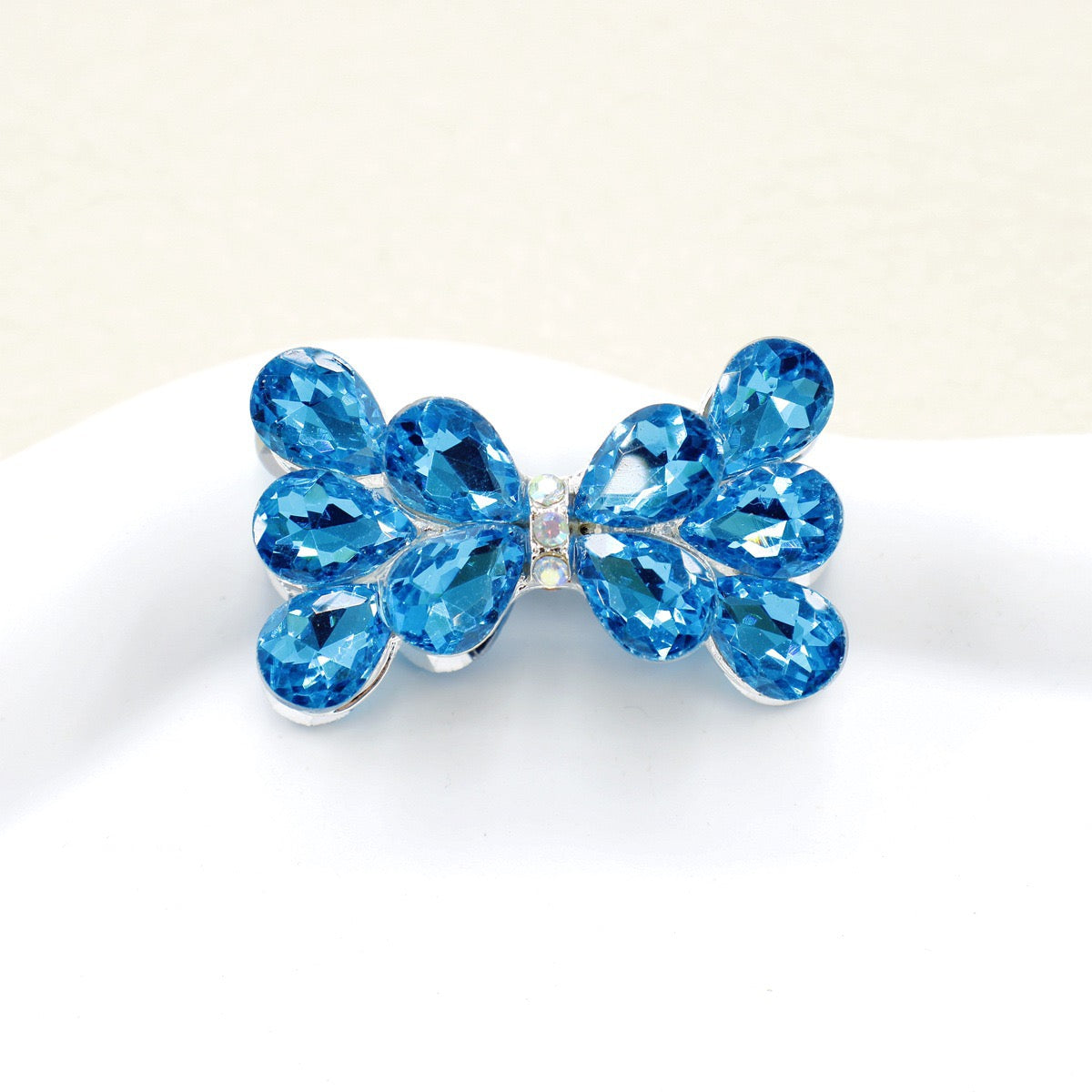 Kimhatter 3D Mocha Bow Double-Sided Crystal Glass Alloy Bead 2pcs/bag