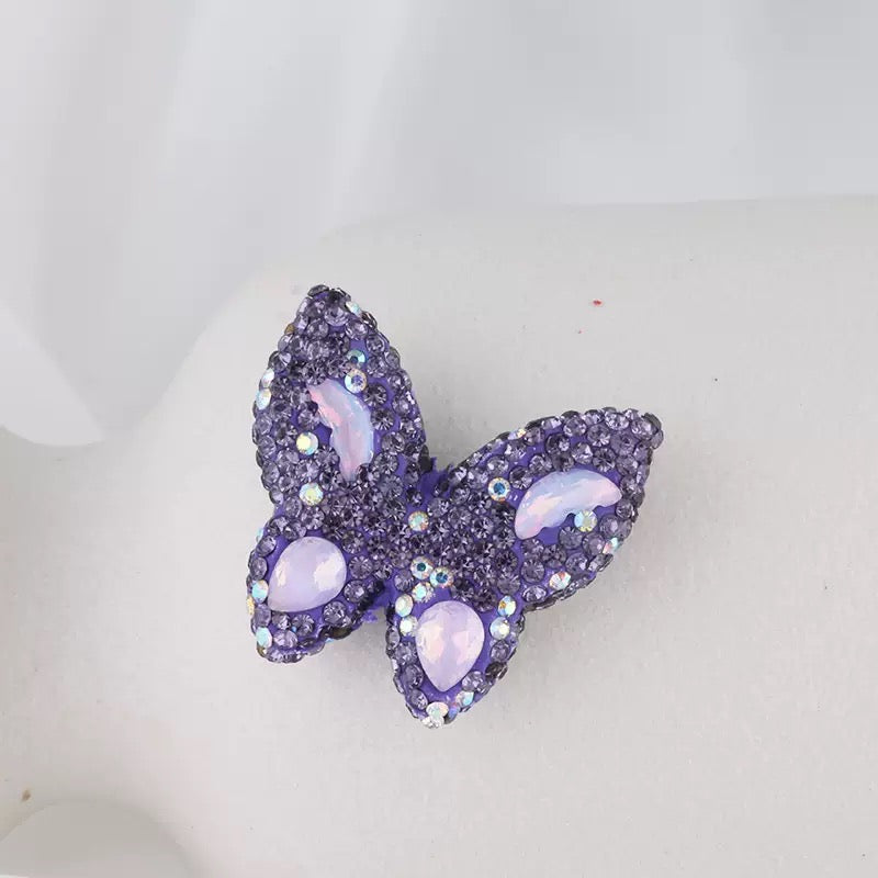 Kimhatter Rainbow Butterfly Polymer Clay Bead with Diamond Ball