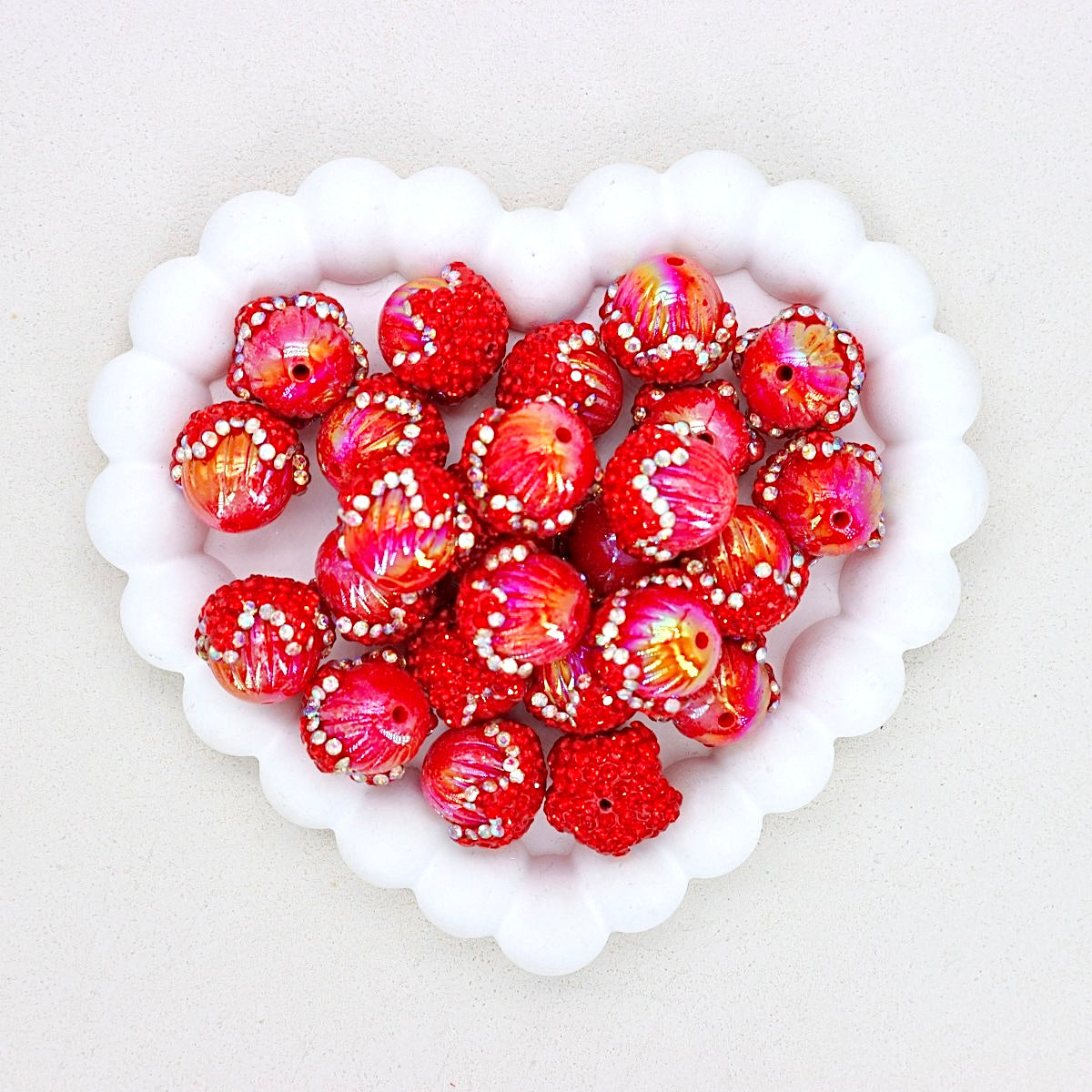 Heavy Duty Polymer Clay Pinecone & Pumpkin Beads with Full Crystal Coverage