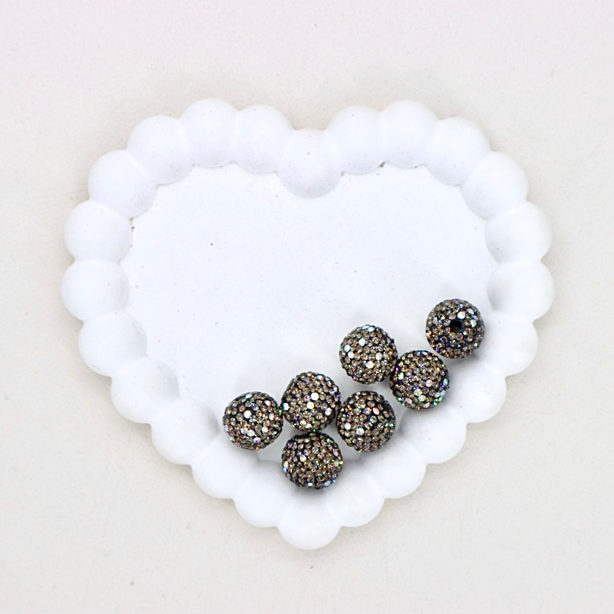 16mm Stardust Diamond Ball Polymer Clay Beads with Straight Hole