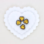 Kimhatter Black Heart Double-Sided Crystal Alloy Bead with Diamond Ball 2pcs/bag
