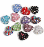 Kimhatter Stardust Heart Polymer Clay Bead with Diamond Ball 3pcs/bag