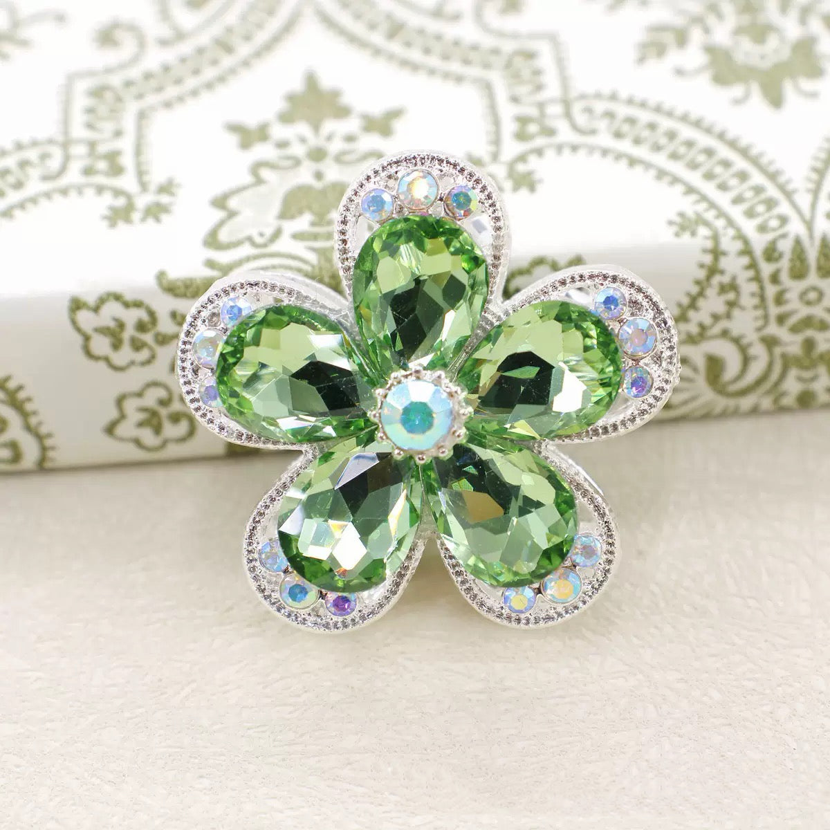Kimhatter Heavy Duty Crystalline Five-Petal Flower Alloy Bead with Straight Hole