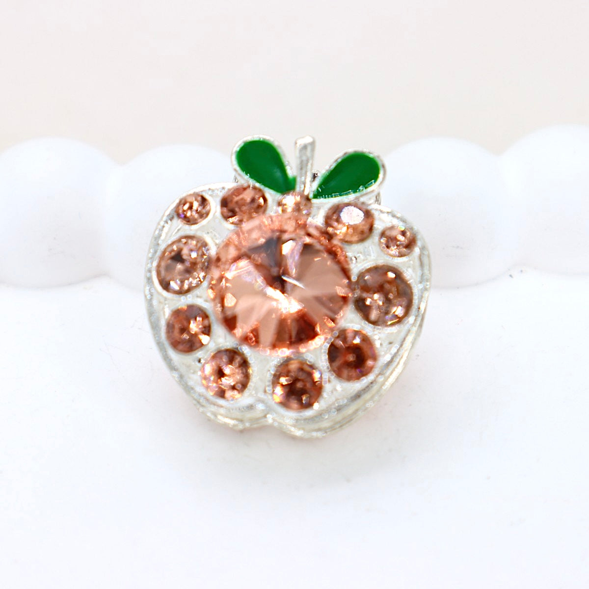 Kimhatter Vintage Crystal Apple Diamond Ball Bead with Straight Hole