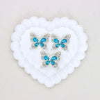 Kimhatter Heavy Duty Double-Sided Alloy Butterfly Crystal Diamond Ball Bead with Straight Hole