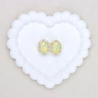 Oval Mocha Double-Sided Crystal Alloy Bead with Diamond Ball