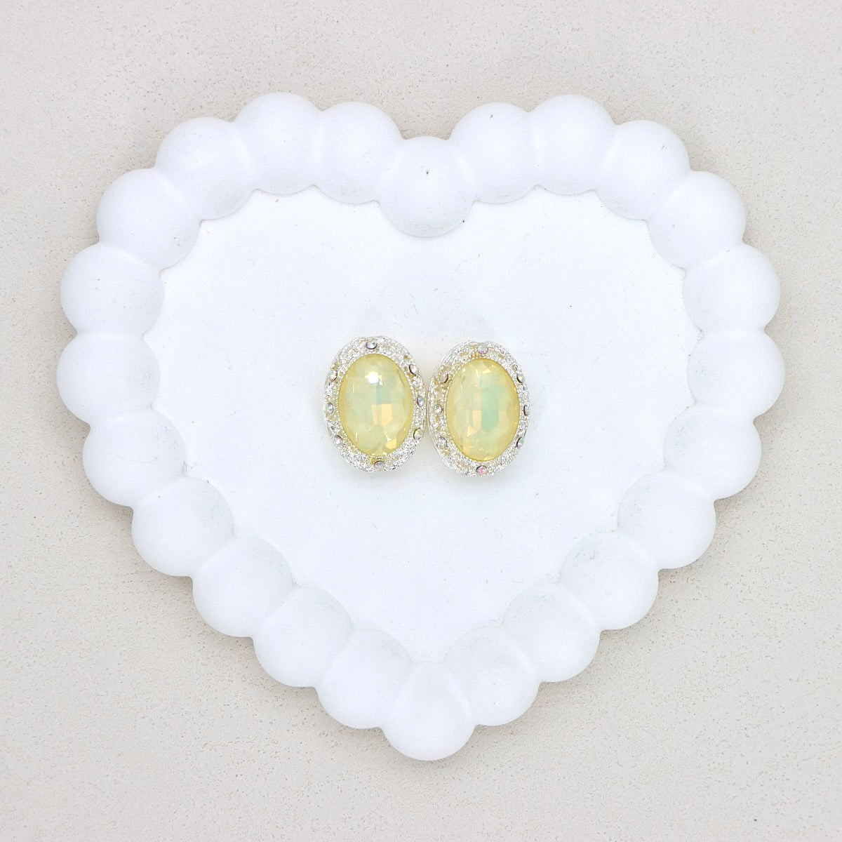 Oval Mocha Double-Sided Crystal Alloy Bead with Diamond Ball